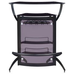 Dallas 2-shelf Curved Freestanding Home Bar Cabinet Black