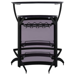 Dallas 2-shelf Curved Freestanding Home Bar Cabinet Black