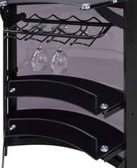 Dallas 2-shelf Curved Freestanding Home Bar Cabinet Black