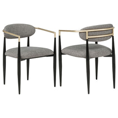 Best Furniture Outlet - Coaster - Bradbury Fabric Upholstered Dining Arm Chair Grey (Set of 2) - 182682