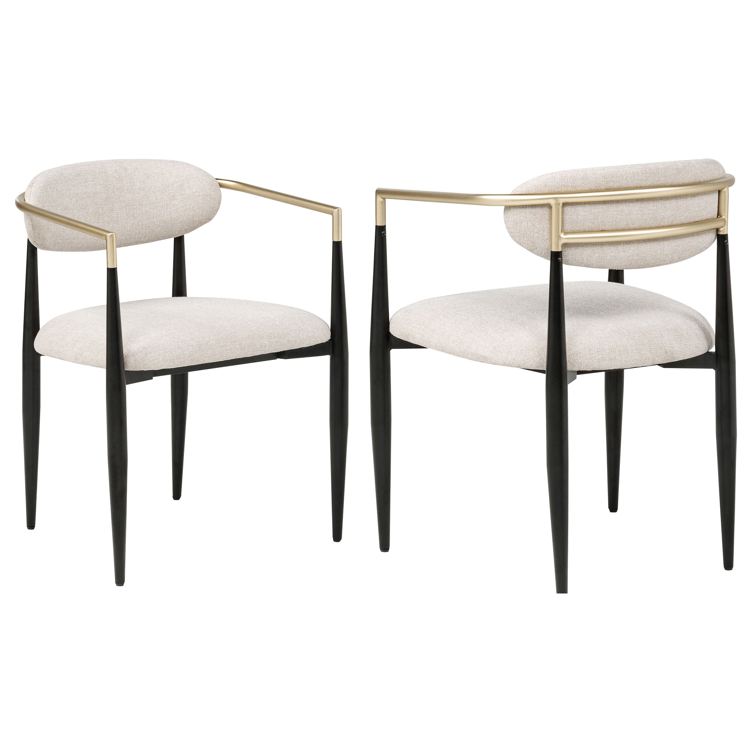Best Furniture Outlet - Coaster - Bradbury Fabric Upholstered Dining Arm Chair Beige (Set of 2) - 182692