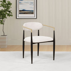 Bradbury Fabric Upholstered Dining Arm Chair Beige (Set of 2)