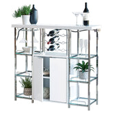 Best Furniture Outlet - Coaster - Gallimore 2-door Bar Cabinet Wine Storage White High Gloss - 182757
