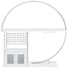 Risley 2-door Circular LED Wine Cabinet White High Gloss