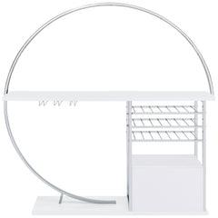 Risley 2-door Circular LED Wine Cabinet White High Gloss