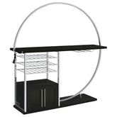 Best Furniture Outlet - Coaster - Risley 2-door Circular LED Wine Cabinet Dark Charcoal - 182799