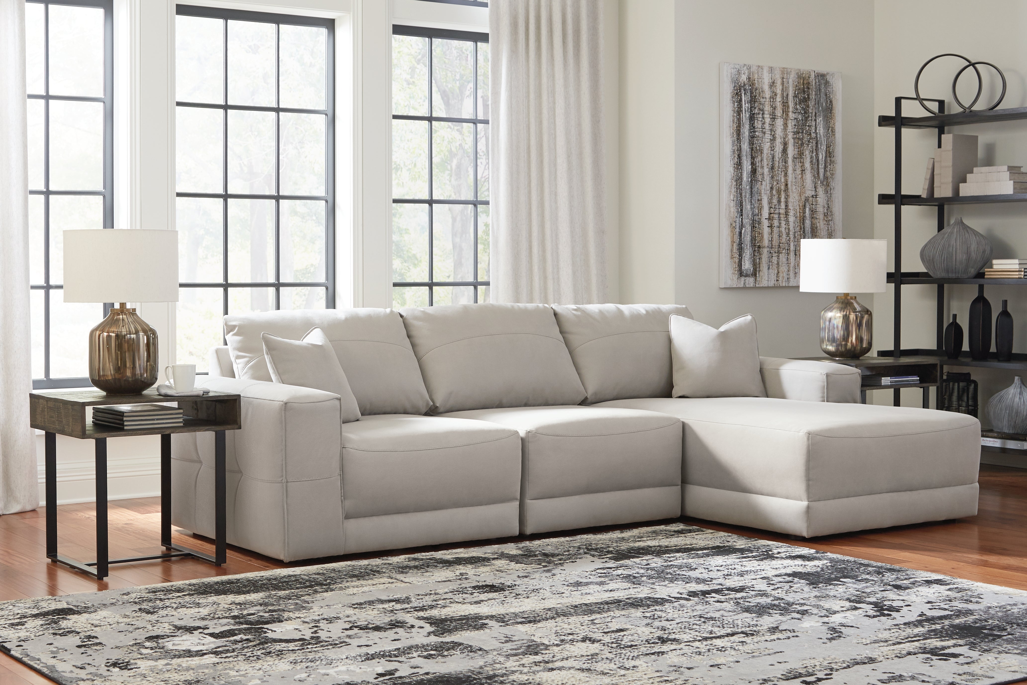Best Furniture Outlet - Ashley Furniture - Next-Gen Gaucho Sectional - RAF 2-Piece Sectional Loveseat / Gray - 18304S3