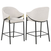 Best Furniture Outlet - Coaster - Chadwick Fabric Upholstered Counter Height Chair Beige (Set of 2) - 183436N