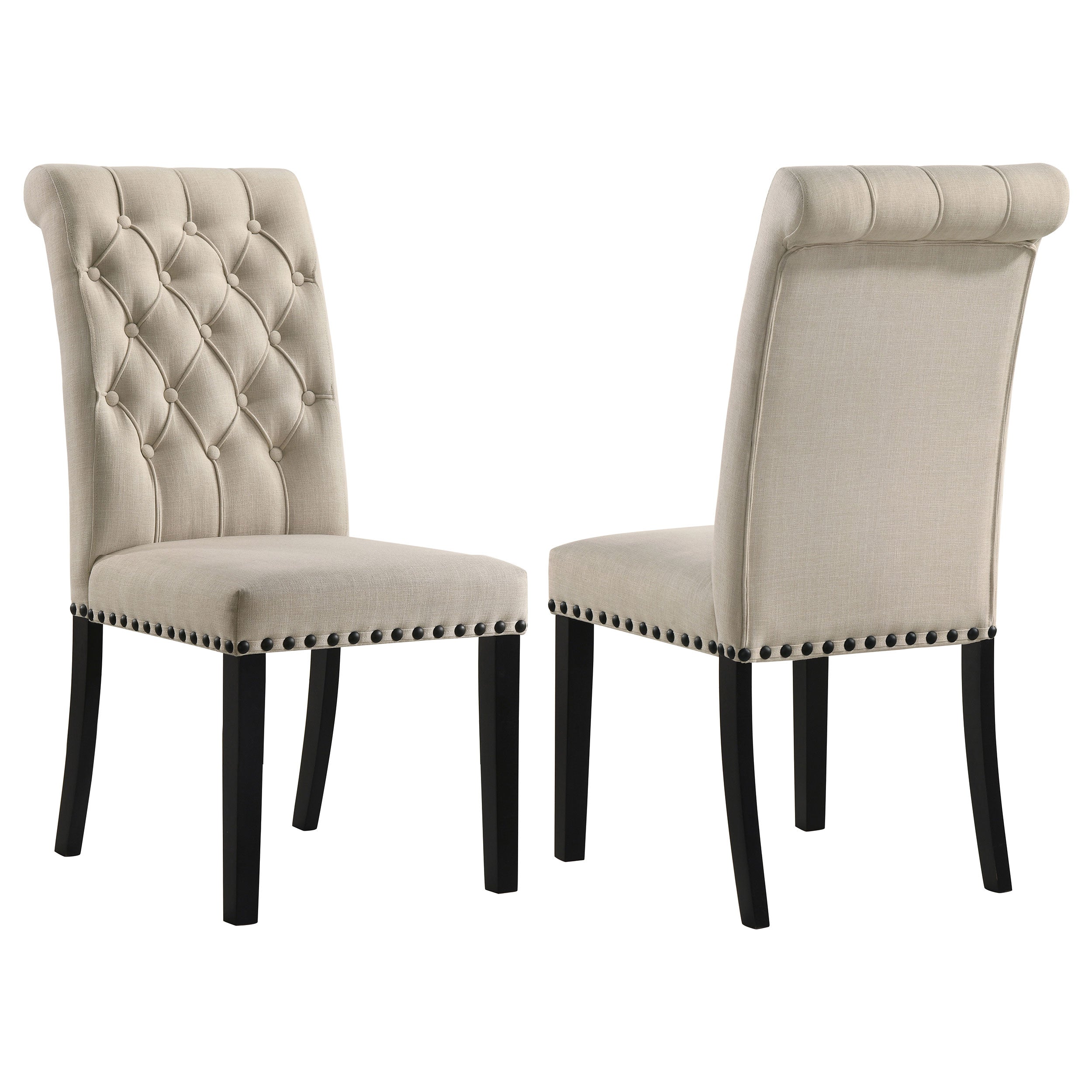 Best Furniture Outlet - Coaster - Alana Fabric Upholstered Dining Side Chair Beige (Set of 2) - 190162
