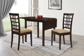 Best Furniture Outlet - Coaster - Kelso 3-piece Drop Leaf Dining Table Set Cappuccino and Tan - 190821-S3