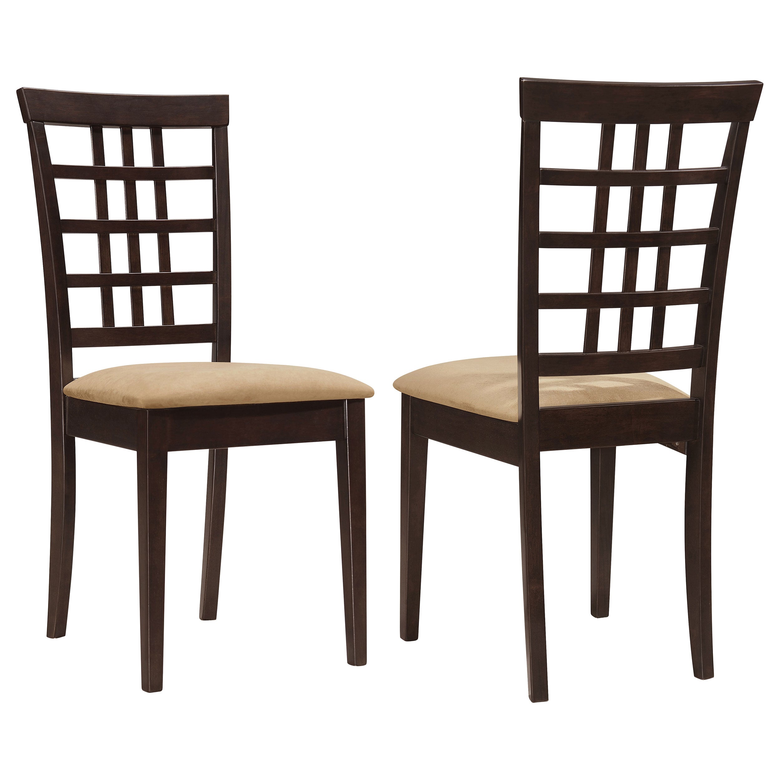 Best Furniture Outlet - Coaster - Kelso Lattice Back Dining Side Chair Cappuccino (Set of 2) - 190822
