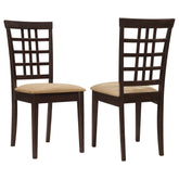 Best Furniture Outlet - Coaster - Kelso Lattice Back Dining Side Chair Cappuccino (Set of 2) - 190822
