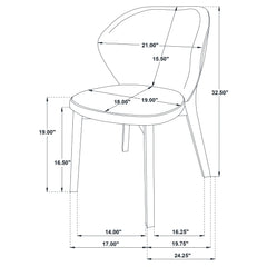 Randolph Dining Side Chair Butterscotch and Brown (Set of 2)