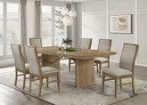 Best Furniture Outlet - Coaster - Adina 7-piece Extension Dining Set Distressed Light Brown - 193611-S7