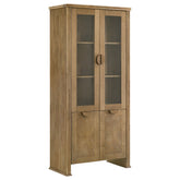Best Furniture Outlet - Coaster - Adina 77-inch Tall Display Cabinet Distressed Light Brown - 193616