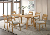 Best Furniture Outlet - Coaster - Duncan 7-piece Rectangular Wood Dining Table Set Washed Oak - 193651-S7