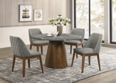 Best Furniture Outlet - Coaster - Franklin 5-piece 50-inch Round Dining Table Set Grey and Dark Oak - 193820-S5