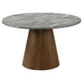 Best Furniture Outlet - Coaster - Franklin 50-inch Round Dining Table Grey and Dark Oak - 193820