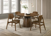 Best Furniture Outlet - Coaster - Franklin 5-piece 54-inch Round Dining Table Set Dark Brown - 193830-S5