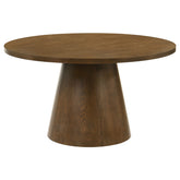 Best Furniture Outlet - Coaster - Franklin 54-inch Round Wood Pedestal Base Dining Table Dark Brown - 193830