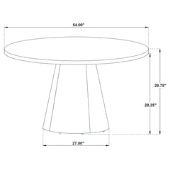 Franklin 54-inch Round Wood Pedestal Base Dining Table Dark Brown