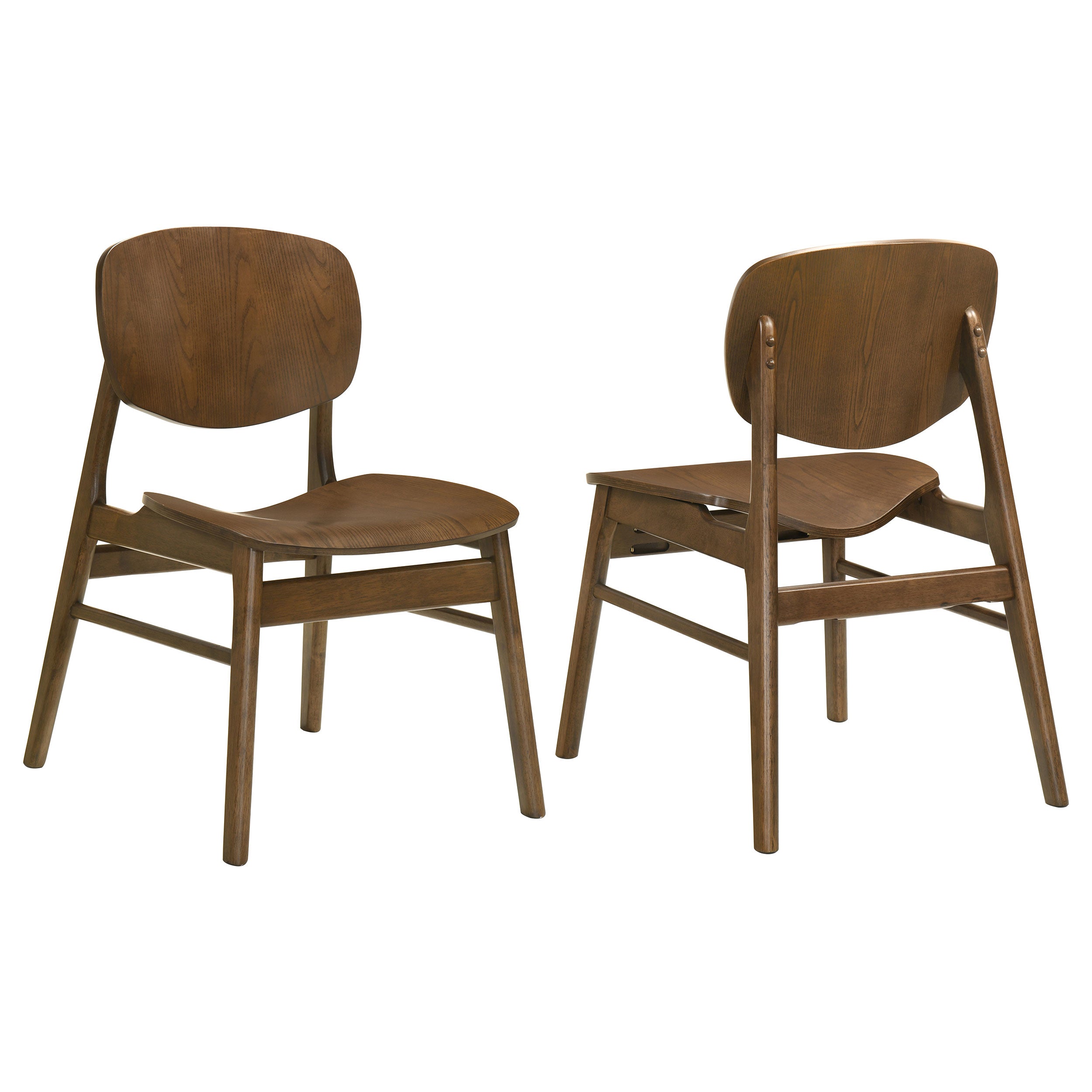 Best Furniture Outlet - Coaster - Benford Dining Side Chair Wood Seat Dark Brown (Set of 2) - 193832