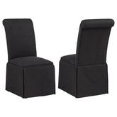 Best Furniture Outlet - Coaster - Shawna Upholstered Skirted Side Chair Black (Set of 2) - 193912BLK