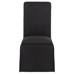 Shawna Upholstered Skirted Side Chair Black (Set of 2)