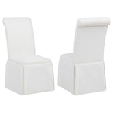 Best Furniture Outlet - Coaster - Shawna Upholstered Skirted Side Chair White (Set of 2) - 193912WHT