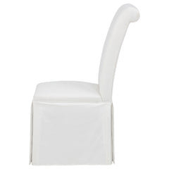 Shawna Upholstered Skirted Side Chair White (Set of 2)