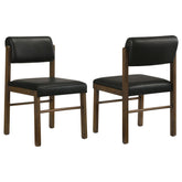 Best Furniture Outlet - Coaster - Kehoe Upholstered Dining Side Chair Black and Walnut (Set of 2) - 193922WAL