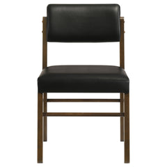 Kehoe Upholstered Dining Side Chair Black and Walnut (Set of 2)