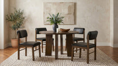 Kehoe Upholstered Dining Side Chair Black and Walnut (Set of 2)