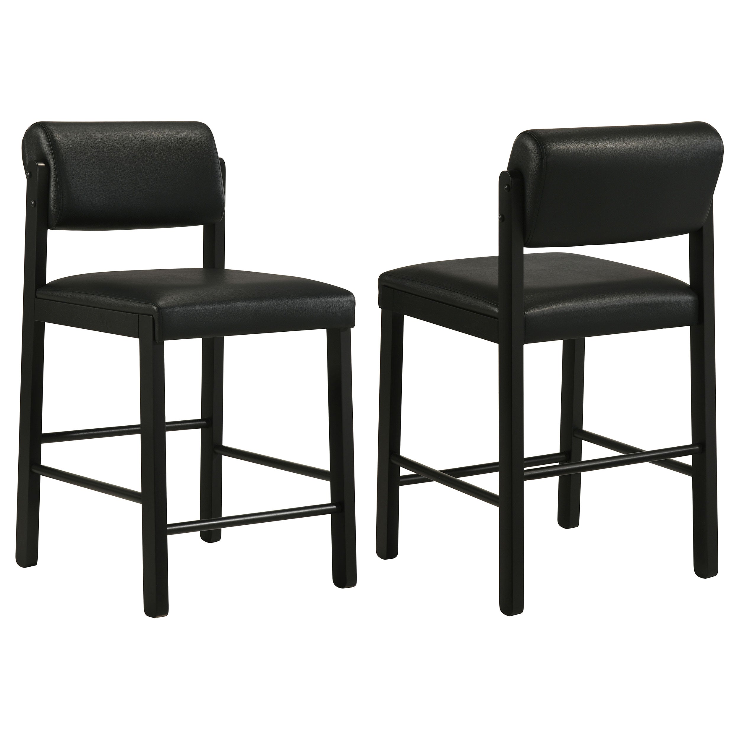 Best Furniture Outlet - Coaster - Kehoe Upholstered Counter Height Chair Black (Set of 2) - 193929BLK