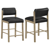 Best Furniture Outlet - Coaster - Kehoe Upholstered Counter Height Chair Black and Natural Oak (Set of 2) - 193929NAT