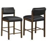 Best Furniture Outlet - Coaster - Kehoe Upholstered Counter Height Chair Black and Walnut (Set of 2) - 193929WAL