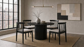 Best Furniture Outlet - Coaster - Hamlyn 5-piece Round Wood Dining Set Wheat and Black - 193930BLK-S5A