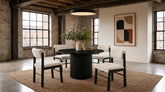 Best Furniture Outlet - Coaster - Hamlyn 5-piece Round Wood Dining Set Cream and Black - 193930BLK-S5B