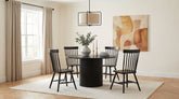 Best Furniture Outlet - Coaster - Hamlyn 5-piece Round Wood Dining Set Black - 193930BLK-S5G