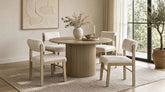 Best Furniture Outlet - Coaster - Hamlyn 5-piece Round Wood Dining Set Cream and Natural Oak - 193930NAT-S5B