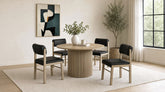 Best Furniture Outlet - Coaster - Hamlyn 5-piece Round Wood Dining Set Black and Natural Oak - 193930NAT-S5C