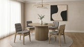 Best Furniture Outlet - Coaster - Hamlyn 5-piece Round Wood Dining Set Grey and Natural Oak - 193930NAT-S5E
