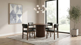 Best Furniture Outlet - Coaster - Hamlyn 5-piece Round Wood Dining Set Black and Walnut - 193930WAL-S5C