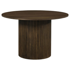Hamlyn 5-piece Round Wood Dining Set Cream and Walnut