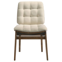 Hamlyn 5-piece Round Wood Dining Set Cream and Walnut