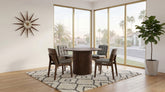 Best Furniture Outlet - Coaster - Hamlyn 5-piece Round Wood Dining Set Grey and Walnut - 193930WAL-S5E