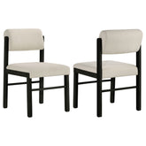 Best Furniture Outlet - Coaster - Kehoe Upholstered Dining Side Chair Cream and Black (Set of 2) - 193932BLK