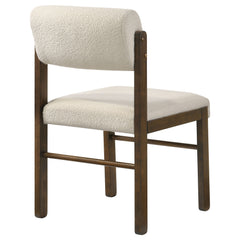 Kehoe Upholstered Dining Side Chair Cream and Walnut (Set of 2)