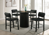Best Furniture Outlet - Coaster - Hamlyn 5-piece Round Wood Counter Height Dining Set Black - 193938BLK-S5C