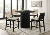 Best Furniture Outlet - Coaster - Hamlyn 5-piece Round Wood Counter Height Dining Set Cream and Black - 193938BLK-S5D